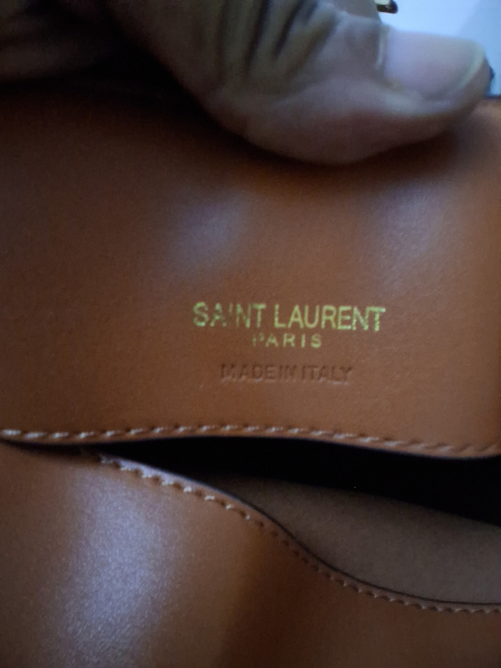 Saint Laurent Tan Leather Tote and Small Shoulder Bag with Gold YSL Hardware - Picture 4 of 6